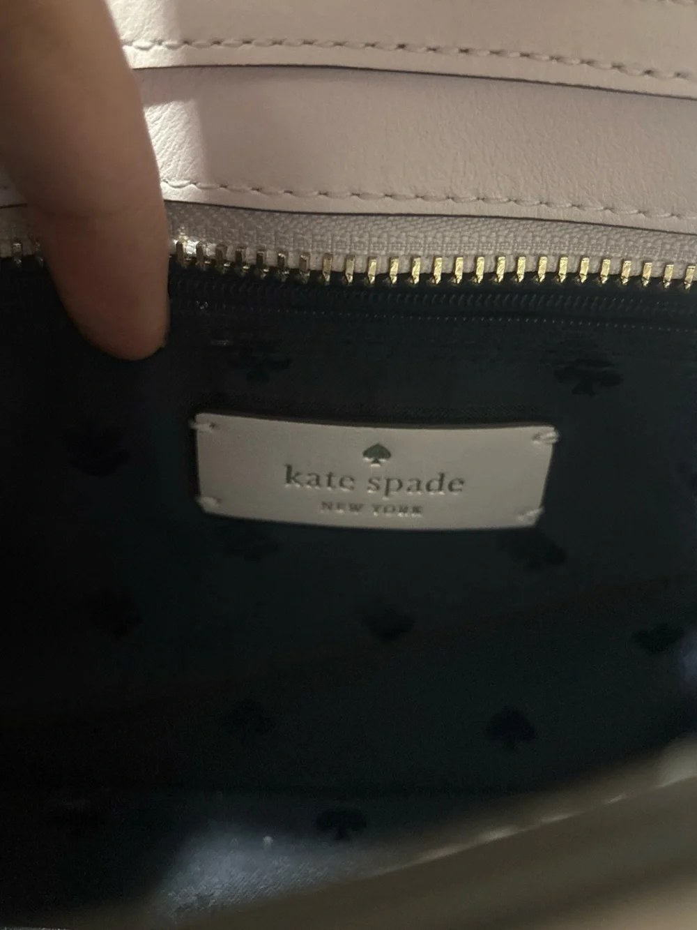 kate spade lilac Leather Shoulder Bag with Gold Plaque
